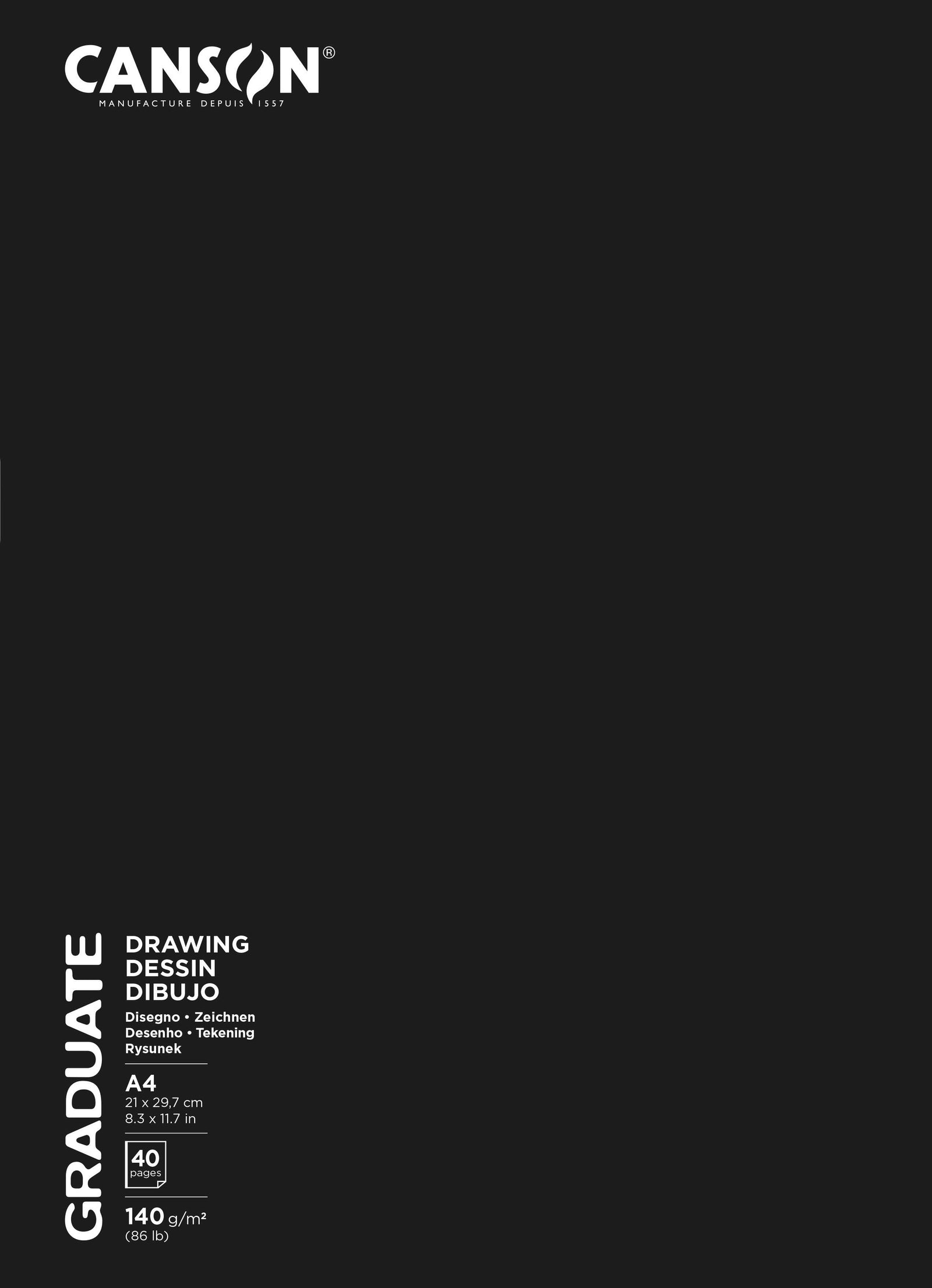 Μπλοκ σχεδίου CANSON Graduate Art Book Sketch & Draw 140 g/m² A4 40 φύλλα με σκληρό εξώφυλλο