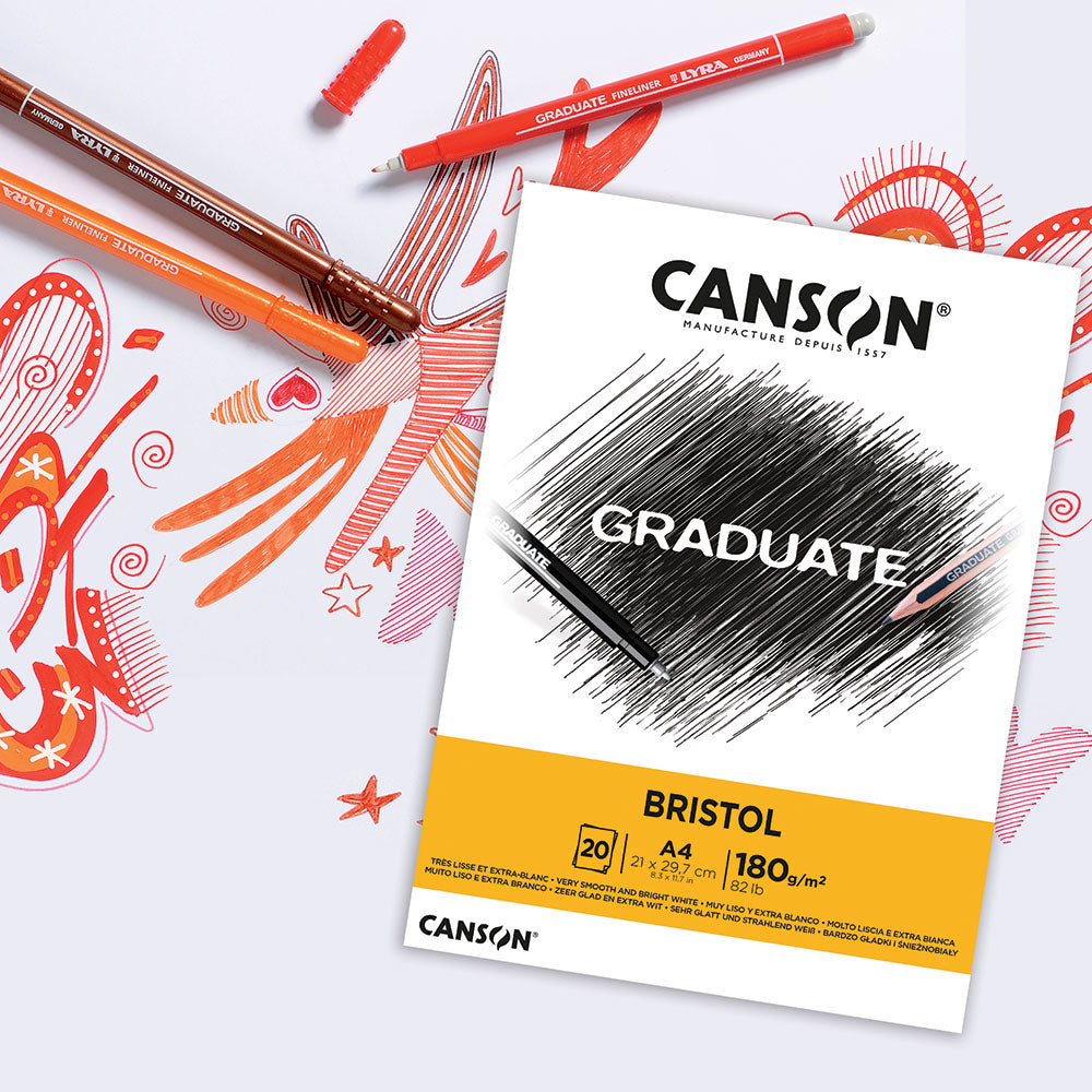 Μπλοκ σχεδίου CANSON Graduate Bristol 180 g/m² A4 - 20 φύλλα, κολλητό