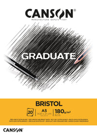 Canson Graduate Bristol μπλοκ σχεδίου 180 g/m² - 20 φύλλα, A5 κολλητό