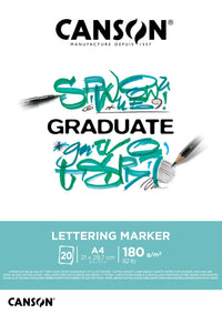 Μπλοκ για lettering και μαρκαδόρους CANSON Graduate Lettering Marker 180 g/m² - A4, 20 φύλλα