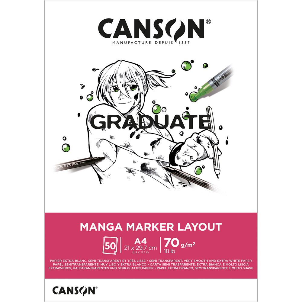 Μπλοκ Canson Graduate Manga 200 g/m² - 30 φύλλα, A4, με κόλλα