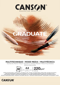 Canson Graduate Mix Media μπλοκ Natural 220 g 30 φύλλα A4 κολλητό