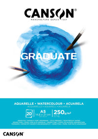Canson Graduate μπλοκ ακουαρέλας CP 250 g - 20 φύλλα, A5 κολλητό