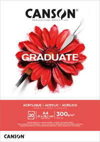 Canson Graduate μπλοκ ακρυλικού 300 g 20 φύλλα A4 κολλητό