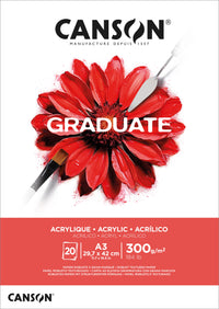 CANSON Graduate μπλοκ ακρυλικού 300 g 20 φύλλων A3 κολλητό