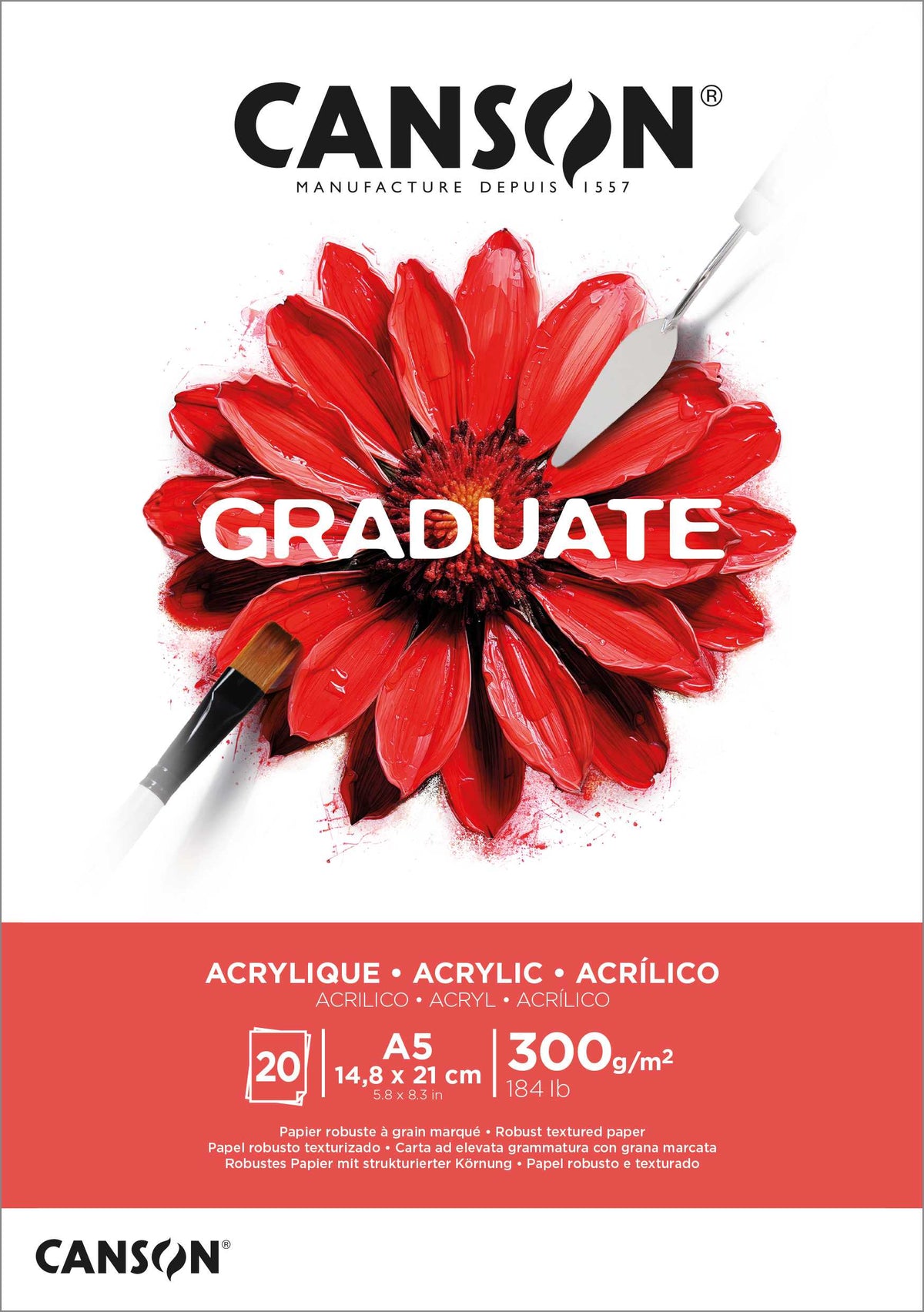 CANSON Graduate μπλοκ ακρυλικού 300 g/m² - 20 φύλλα, A5