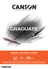 CANSON Graduate μπλοκ σχεδίου 96 g/m², 40 φύλλα, A5, κολλητό