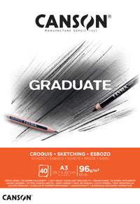 Μπλοκ σχεδίου Canson Graduate 96 g/m² 40 φύλλα A3 κολλητό