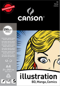 CANSON Illustration μπλοκ 250 g A3 κολλητό - 12 φύλλα