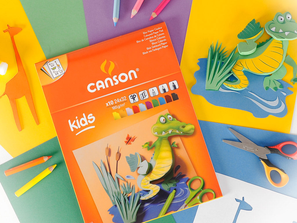 CANSON Kids μπλοκ με χρωματιστά φύλλα 185 g/m² - 10 φύλλα, 24 x 32 cm