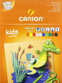 CANSON Kids μπλοκ με χρωματιστά φύλλα 185 g/m² - 10 φύλλα, 24 x 32 cm