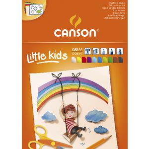 Μπλοκ ζωγραφικής με χρωματιστά φύλλα CANSON Kids A4 - 120 g/m², 30 φύλλα, μιξ 10 χρωμάτων