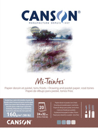 Canson Mi-Teintes μπλοκ παστέλ κολλητό 160 g/m² 20 φύλλα - 24 x 32 cm, Grey/Blue