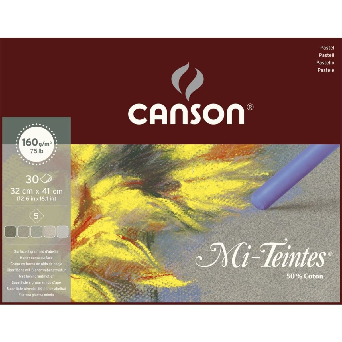 Canson Mi-Teintes μπλοκ παστέλ κολλητό 160 g/m² 30 φύλλα 32 x 41 cm Grey