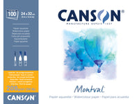 Canson Montval μπλοκ ακουαρέλας CP 200 g, 100 φύλλα, 24 x 32 cm κολλητό