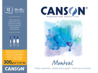 CANSON Montval μπλοκ ακουαρέλας CP 300 g/m² - 12 φύλλα, 24 x 32 cm, κολλητό