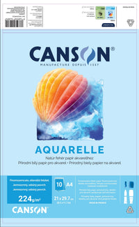 Canson μπλοκ ακουαρέλας CP 224 g/m² 10 φύλλα A4 κολλητό