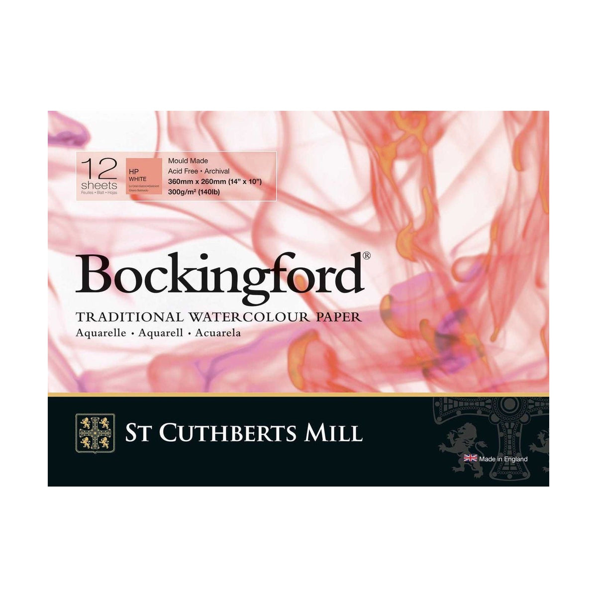 CANSON St Cuthberts Bockingford μπλοκ ακουαρέλας λείο (HP) λευκό 300 g/m² - 12 φύλλα
