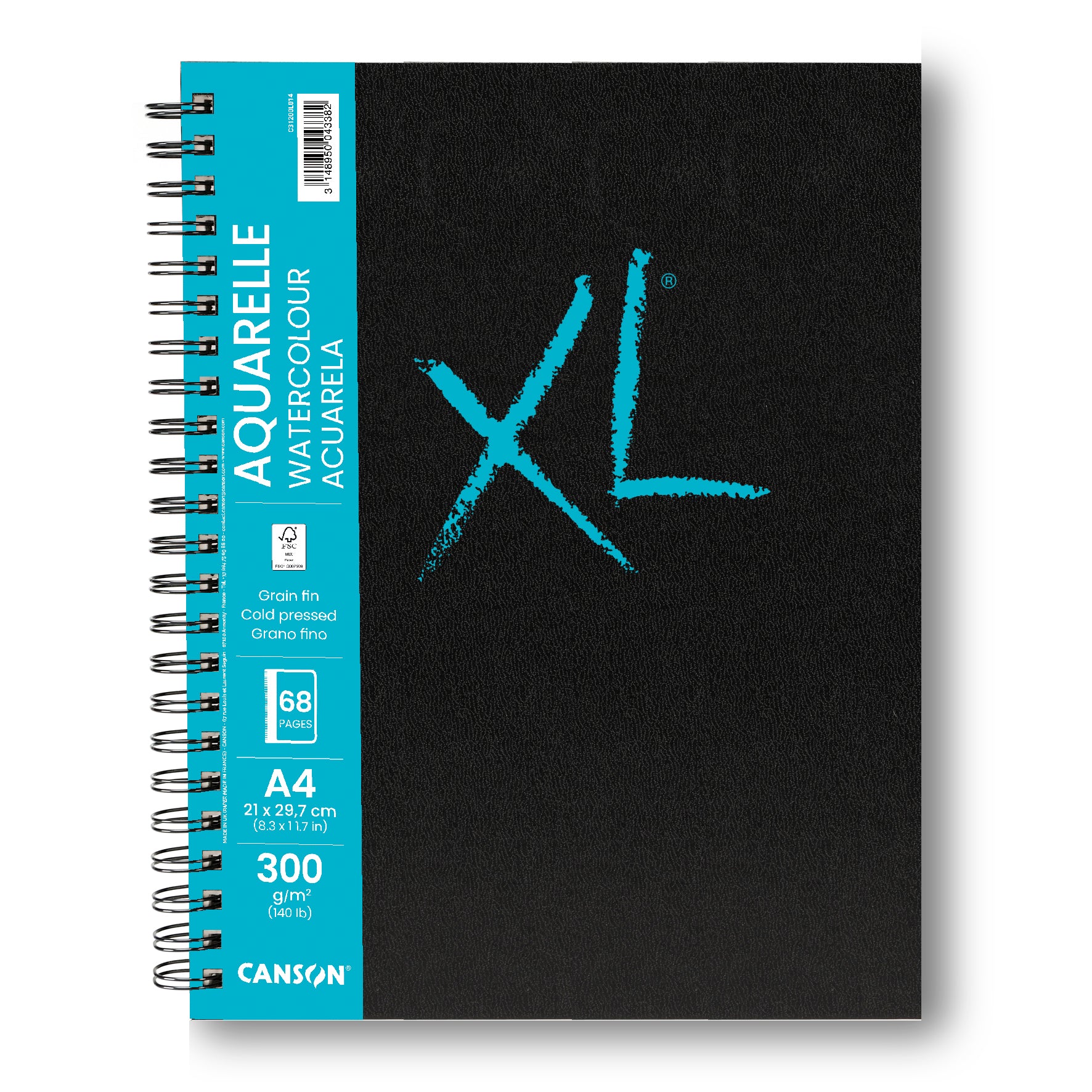 Canson XL Aquarelle μπλοκ ακουαρέλας με σπιράλ A4 300 g 68 φύλλα