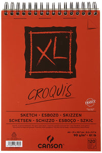 Μπλοκ σχεδίου Canson XL Croquis 90 g/m² 120 φύλλα 30 x 30 cm, με σπιράλ στο επάνω μέρος