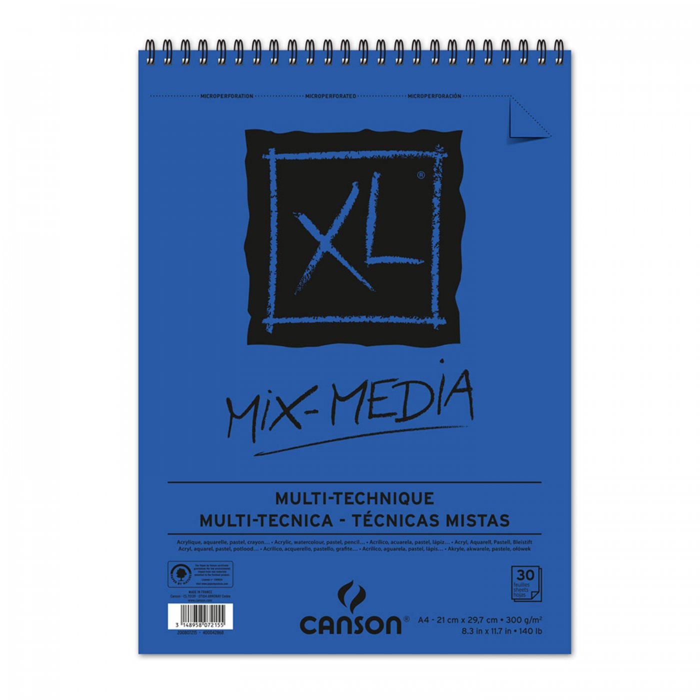 Μπλοκ Canson XL Mix Media 300 g/m² 30 φύλλα A4 με σπιράλ