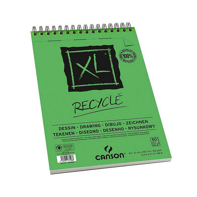 Μπλοκ σχεδίου Canson XL Recycle 160 g/m² 50 φύλλα A4 με σπιράλ