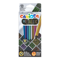 Carioca εξάγωνες ξυλομπογιές Metallic, 12 τμχ