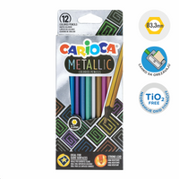 Carioca εξάγωνες ξυλομπογιές Metallic, 12 τμχ
