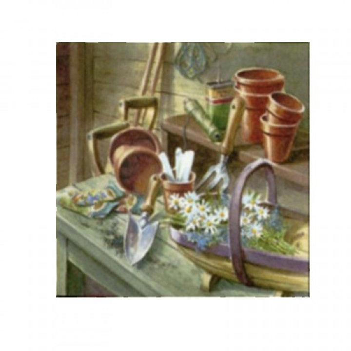 Χαροτοπετσετες για ΝΤΕΚΟΥΠΑΖ - Daisies in Garden Shed - 1 τεμ