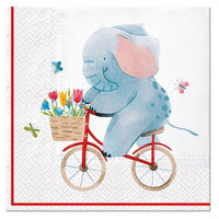 Χαροτοπετσετες για ντεκουπάζ Elephant on Bike - 1 τεμ