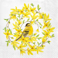 Χαροτοπετσετες για ντεκουπάζ Forsythia & Bird - 1 τεμ