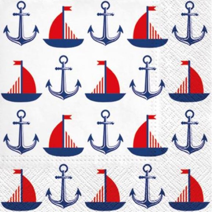 Χαροτοπετσετες για ντεκουπάζ Ships & Anchors- 1 τεμ
