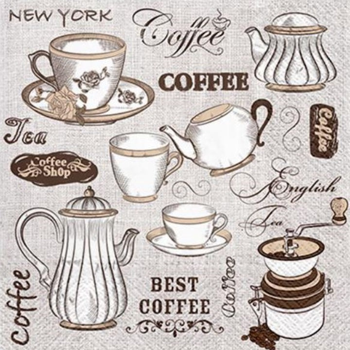 Χαροτοπετσετες για ντεκουπάζ Tea or Coffee - 1 τεμ