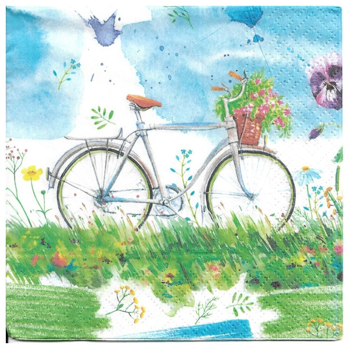 Χαροτοπετσετες για ντεκουπάζ Watercolour Bicycle - 1 τεμ