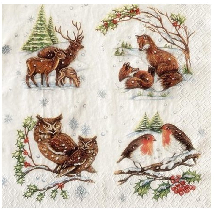 Χαροτοπετσετες για ΝΤΕΚΟΥΠΑΖ - Winter Animals - 1 τεμ