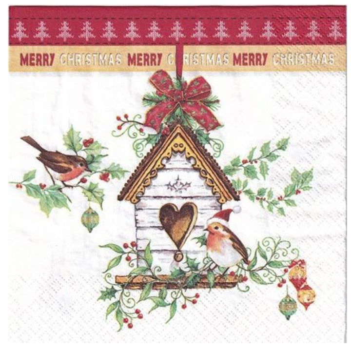 Χαροτοπετσετες για ΝΤΕΚΟΥΠΑΖ - Xmas Bird House - 1 τεμ