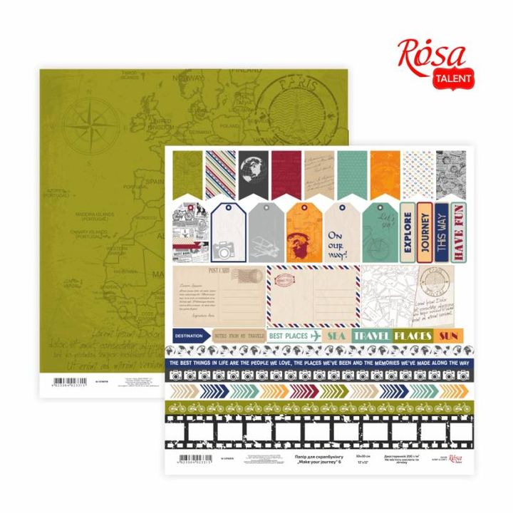 Χαρτιά Scrapbooking 30,48 x 30,48 cm Κάντε το ταξίδι σας | Διάφορα σχέδια | Διάφορα σχέδια