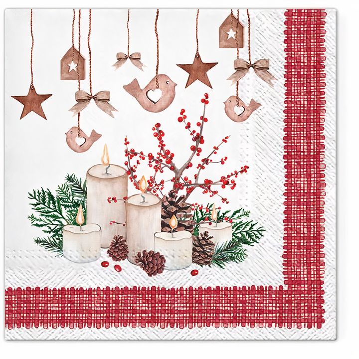 Χαρτοπετσέτες για decoupage κεριά Advent - 1 τμχ