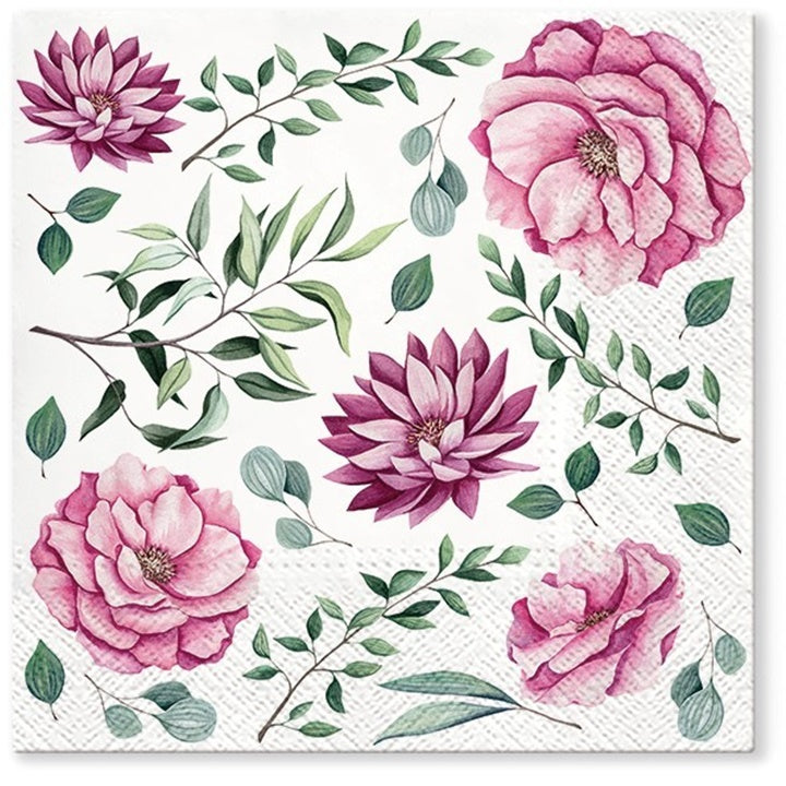 Χαρτοπετσέτες για ντεκουπάζ Blooming Dhalia - 1 τεμάχιο