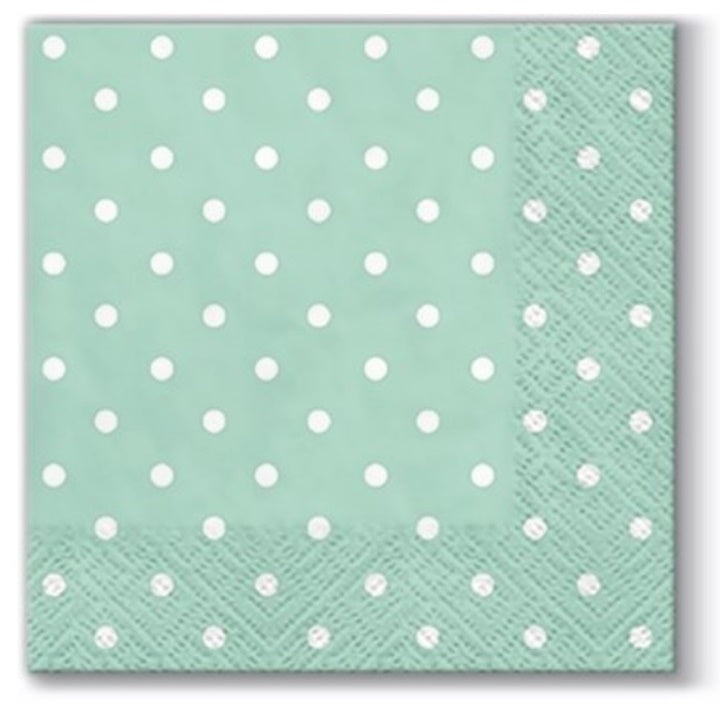 Χαρτοπετσέτες για ντεκουπάζ Coctail Mint Dots - 1 τεμάχιο