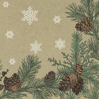 Χαρτοπετσέτες για ντεκουπάζ Graphic Pines and Twigs Frame on Kraft - 1 τεμάχιο
