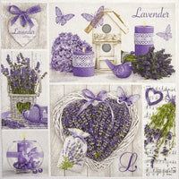Χαρτοπετσέτες για ντεκουπάζ Lavender Collage - 1 τεμάχιο