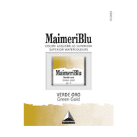 Χρώμα ακουαρέλας MAIMERI Blu – half pan 1.5 ml – Χρυσό Πράσινο
