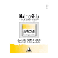 Χρώμα ακουαρέλας MAIMERI Blu – half pan 1.5 ml – Κίτρινο του Καδμίου Μεσαίο