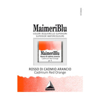 Χρώμα ακουαρέλας MAIMERI Blu – half pan 1.5 ml – Κόκκινο Πορτοκαλί του Καδμίου