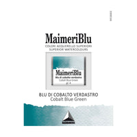 Χρώμα ακουαρέλας MAIMERI Blu – half pan 1.5 ml – Μπλε Πράσινο του Κοβαλτίου