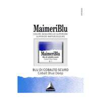 Χρώμα ακουαρέλας MAIMERI Blu – half pan 1.5 ml – Μπλε του Κοβαλτίου Σκούρο