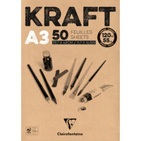 Clairefontaine μπλοκ kraft κολλητό – 120 g 50 φύλλα A3