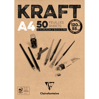 Clairefontaine μπλοκ kraft κολλητό – 120 g 50 φύλλα A4
