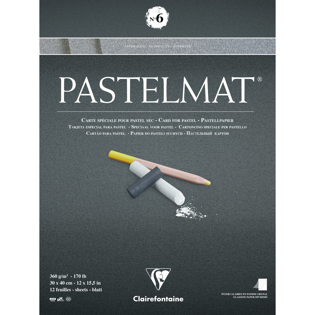 Clairefontaine Pastelmat μπλοκ 360 g 12 φύλλα κολλητό